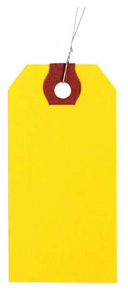 Zoro Select 2-1/8" x 4-1/4" Yellow Paper Wire Tag, Pk1000 1GYT5