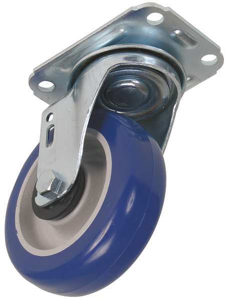 Zoro Select Swivel Plat Castr, Polyurthan, 5 in, 220 lb 1G198