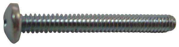 Zoro Select Thread Cutting Screw, 1/4" x 1 in, Zinc Plated Steel Pan Head Phillips Drive, 25 PK U27101.025.0100