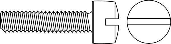 Zoro Select #10-24 x 1/2 in Slotted Fillister Machine Screw, Zinc Plated Steel, 100 PK MSCI-1000500-100P