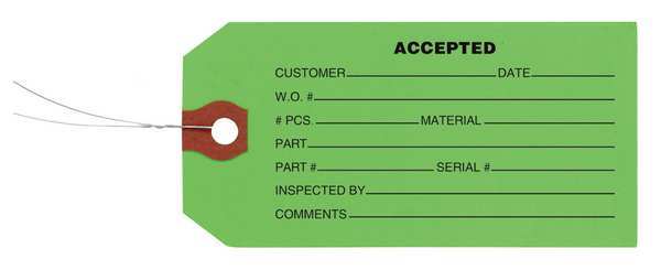 Zoro Select 2-3/8" x 4-3/4" Green Inspection Tag, Accepted, Pk1000 1HAA9