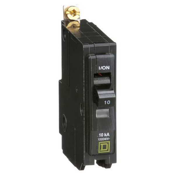 Square D Miniature Circuit Breaker, QOB Series 10A, 1 Pole, 120/240V AC QOB110