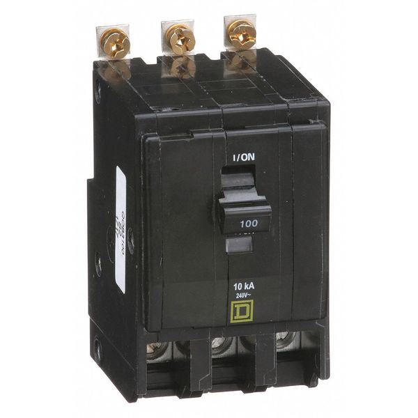Square D Miniature Circuit Breaker, QOB Series 100A, 3 Pole, 120/240V AC QOB3100