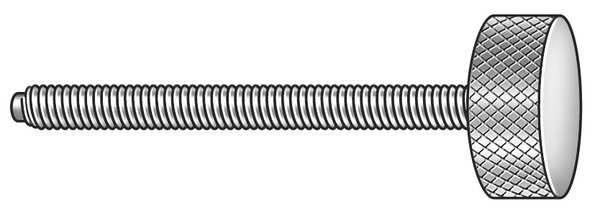 Zoro Select Thumb Screw, #10-24 Thread Size, Round, Plain 18-8 Stainless Steel, 5/16 in Head Ht, 1 5/8 in Lg Z2182