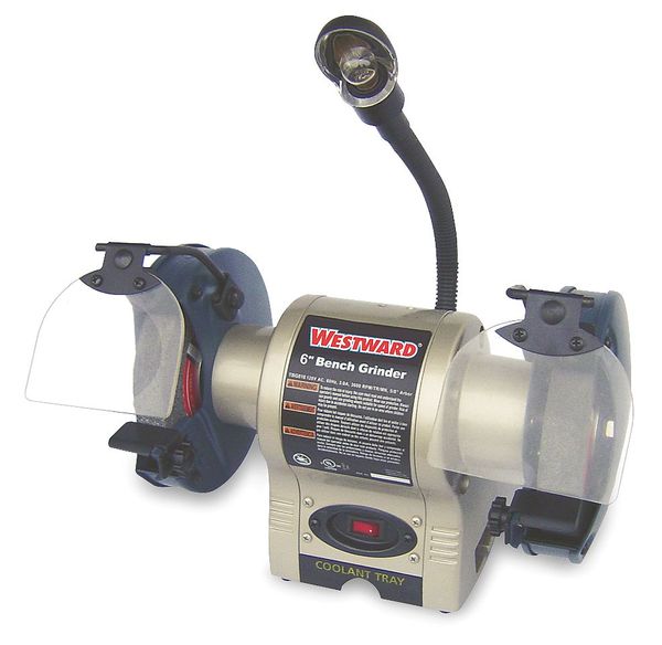 Westward Bench Grinder, 6 in Max. Wheel Dia, 3/4 in Max. Wheel Thickness, 36 Grinding Wheel Grit 1KEL8