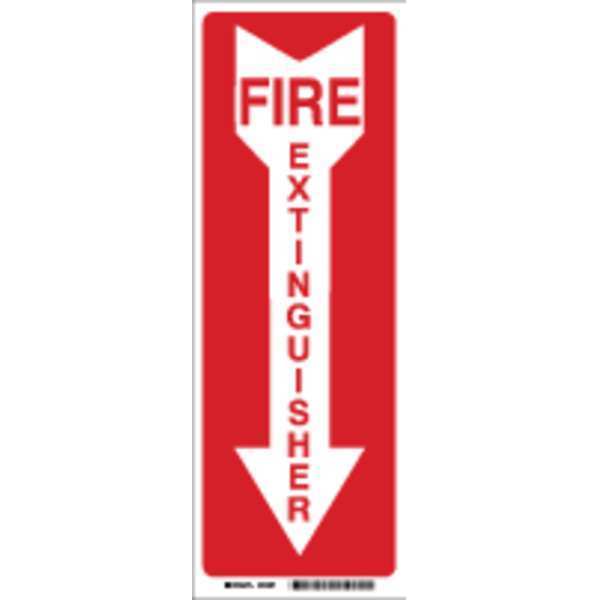 Brady Fire Extinguisher Sign, 14X3-1/2", FEXT 85261