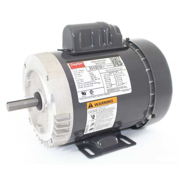 Dayton Capacitor-Start General Purpose Motor, 1/2 HP, 115/208-230V AC Voltage, 56C Frame 1K078