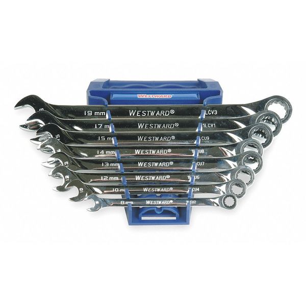 Westward Ratcheting Wrench Set, Pieces 8 1LCD3