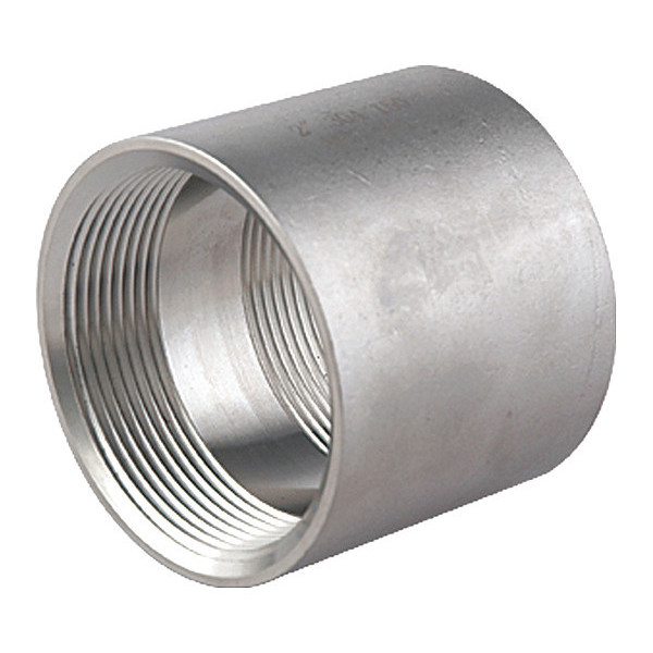 Zoro Select 304 Stainless Steel Coupling, 3/4 in x 3/4 in Pipe Fitting, Female NPT x Female NPT, Class 150 40FC111N034