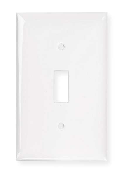 Hubbell Wiring Device-Kellems Toggle Wall Plates and Box Cover, Number of Gangs: 1 Nylon, Smooth Finish, White NP1W