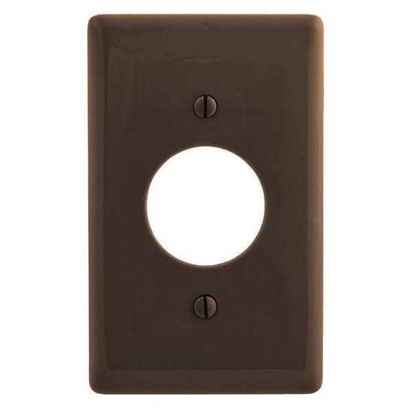 Hubbell Wiring Device-Kellems Single Receptacle Wall Plates, Number of Gangs: 1 Nylon, Smooth Finish, Brown NP7