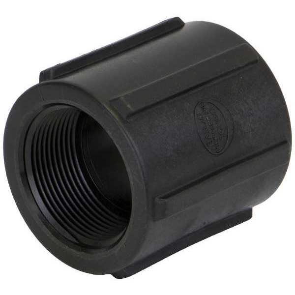 Zoro Select Coupling, Polypropylene, 1-1/2", Schedule 80, 300 psi Max Pressure CPLG150