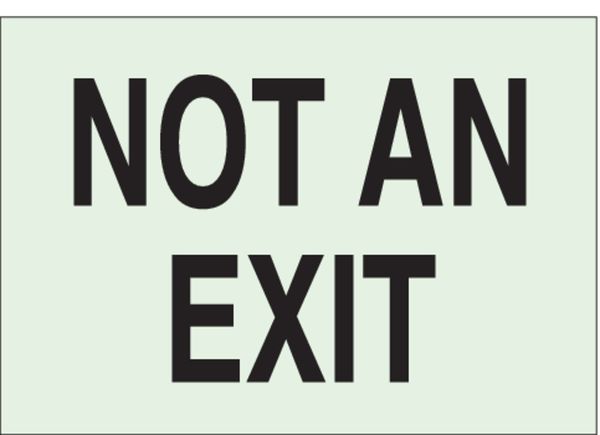 Brady Exit Sign, English, 10 in W, 7 in H, Polyester, White 73545