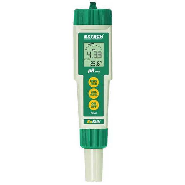 Extech ExStick PH Meter, H20 Proof, 0.00 to 14 PH100