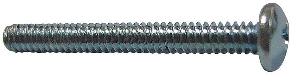 Zoro Select #10-32 x 3/8 in Slotted Pan Machine Screw, Zinc Plated Steel, 100 PK U24520.019.0038