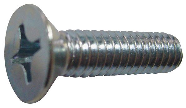 Zoro Select #10-32 x 1/2 in Phillips Flat Machine Screw, Zinc Plated Steel, 100 PK U24670.019.0051