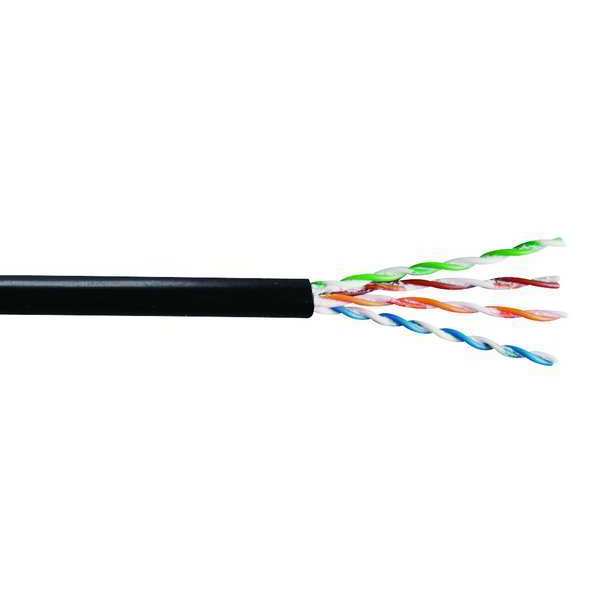 Genspeed Cable, Cat 5e, 24 AWG, 100 ft, Black 5136100