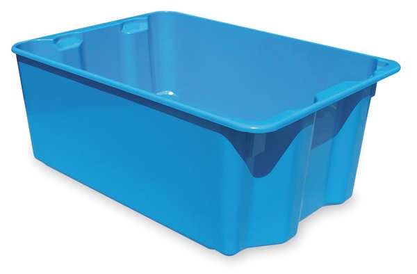 Molded Fiberglass Stack & Nest Container, Blue, Fiberglass Reinforced Composite, 25 1/4 in L, 18 in W, 10 in H 7806085268