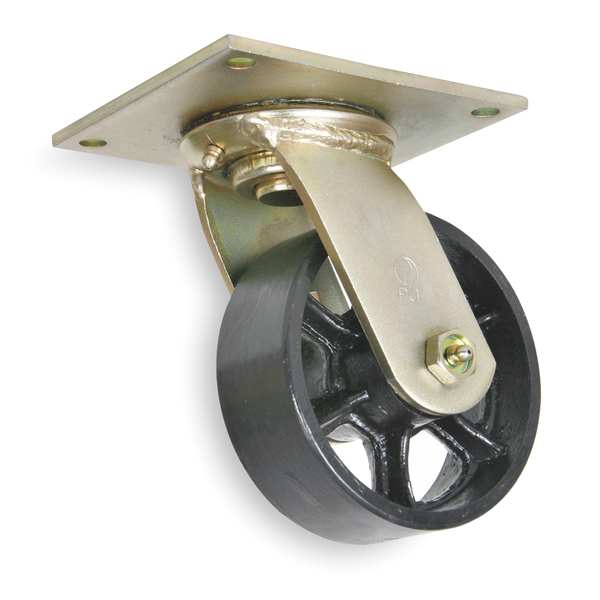 Zoro Select Swivel Plate Caster, Cast Iron, 5 in., 1200 lb., D 1NVH4