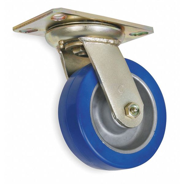 Zoro Select Swivel Plate Caster, Polyurethane, 10 in, 1750 lb 1NVX2