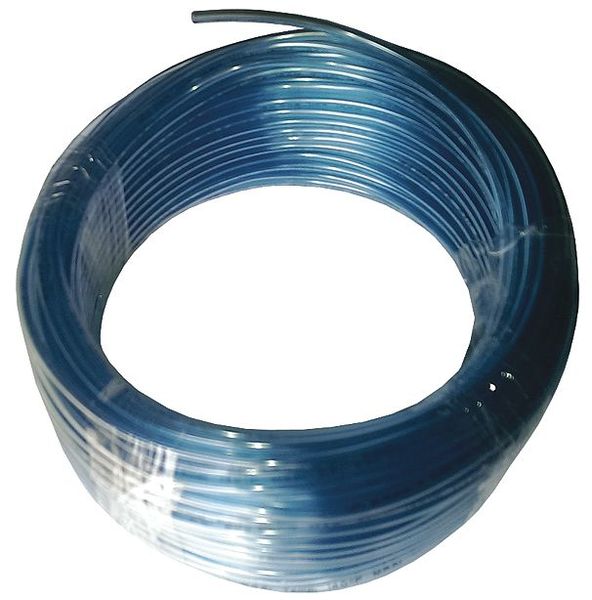 Zoro Select Tubing, 2.5 IDx4mm OD, 100 Ft, Clear Blue 1PBR3