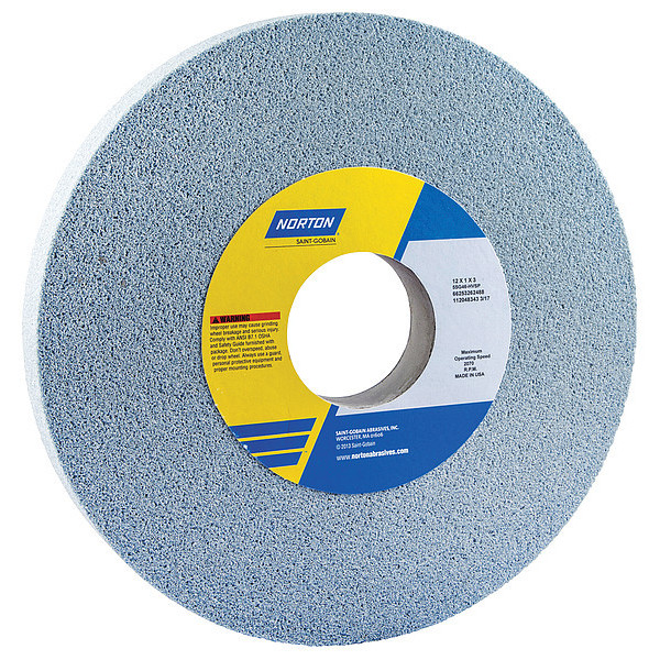 Norton Abrasives Grinding Wheel, T1, 12x1x3, CA, 60G, Sft, Blue 66253262593