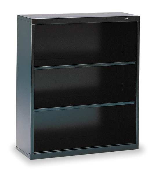 Tennsco 3-Shelf Stationary Bookcase, 40"x34-1/2" Black B-42BK