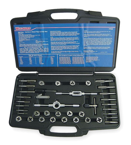 Westward Tap/Die Set, 39 Pieces 1PZ49