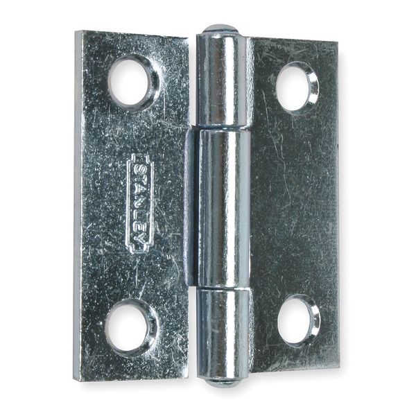 Zoro Select 1 3/8 in W x 1 1/2 in H zinc plated Door and Butt Hinge 1RBT5