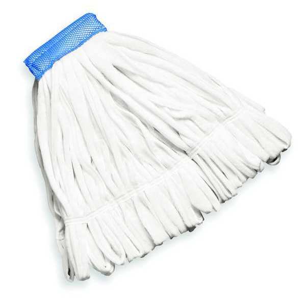 Rubbermaid Commercial 5 in String Wet Mop, 28 oz Dry Wt, Side Gate Connection, Looped-End, White, Cotton FGT25600WH00