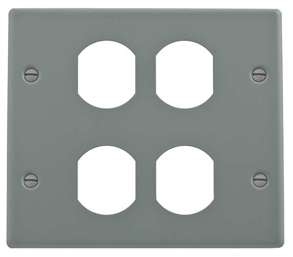 Hubbell Wiring Device-Kellems Duplex Plate, Gray, Steel, Plates HBL4747BBGY