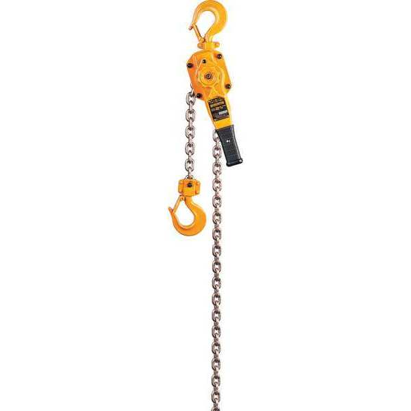 Harrington Lever Chain Hoist, 5,500 lb Load Capacity, 10 ft Hoist Lift, 1 3/8 in Hook Opening LB028-10