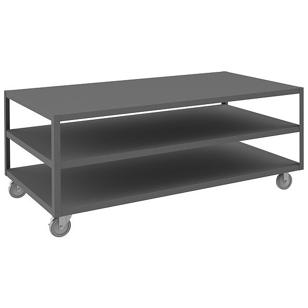 Durham Mfg High Deck Portable Table, 3 Shelves HMT-3672-3-95