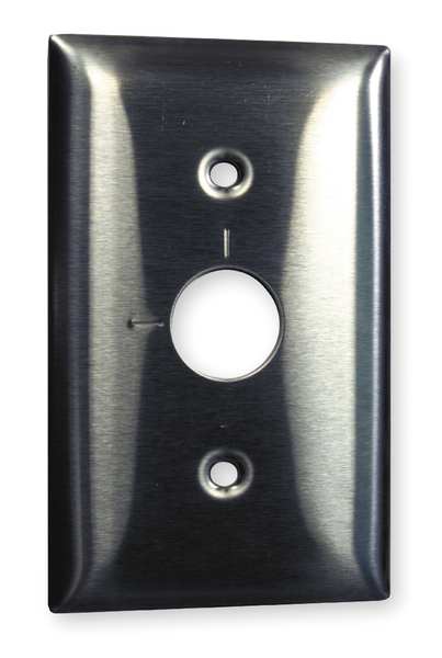 Hubbell Security Opening Wall Plates and Box Cover, Number of Gangs: 1 Stainless Steel, Brushed Finish SS12RKLM