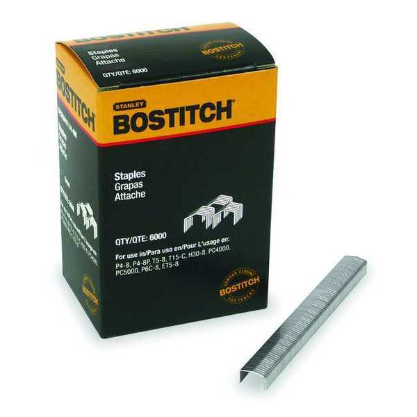 Bostitch Heavy Duty Staples, 18 ga, Power Crown, 1/4 in Leg L, Steel, 6000 PK STCR50191/4-6M