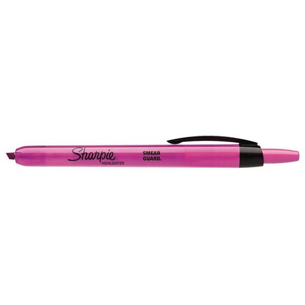 Sharpie Retractable Highlighter, Micro Chisel Tip Pink PK12 28029