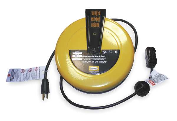 Hubbell Wiring Device-Kellems HBLC25163C Cord Reel 25 ft 16/3 SJT Yellow