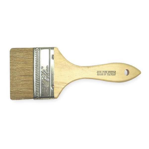 Zoro Select 2-1/2" Chip Paint Brush, China Hair Bristle, Unfinished Wood Handle, 24 PK 1TTX3