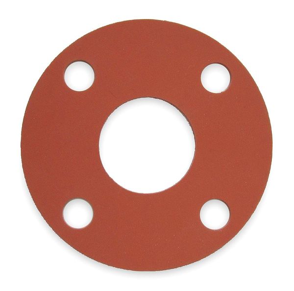 Zoro Select Gasket, Full Face, 1 1/2 In, SBR, Red 7124FF-0150-125-0150