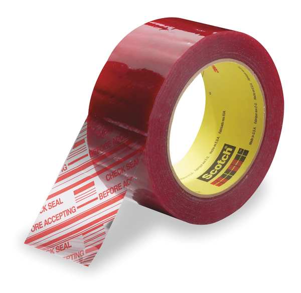 Scotch Carton Tape, Red on Clear, 48mm x 100m 3779