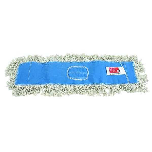 Tough Guy 60 in L Dust Mop, Slide On Connection, Cut-End, Blue/White, Cotton 1TZD3