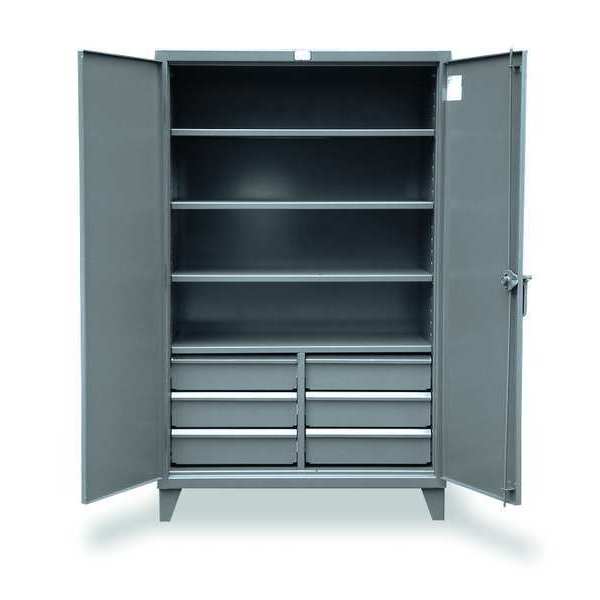 Strong Hold 12 ga. ga. Steel Storage Cabinet, 48 in W, 78 in H, Stationary 46-244-6/5DB