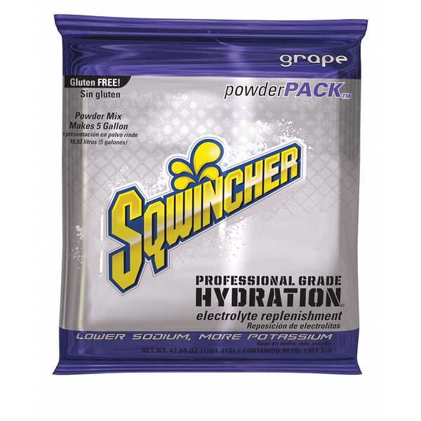 Sqwincher Sports Drink Mix, 47.66 oz., Mix Powder, Regular, Grape 159016406