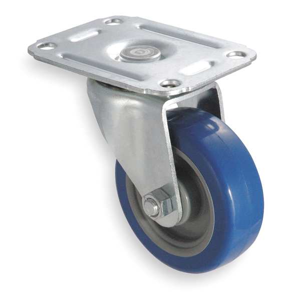 Zoro Select Swivel Plate Caster, Poly, 5 in., 145 lb., D 1UHN5