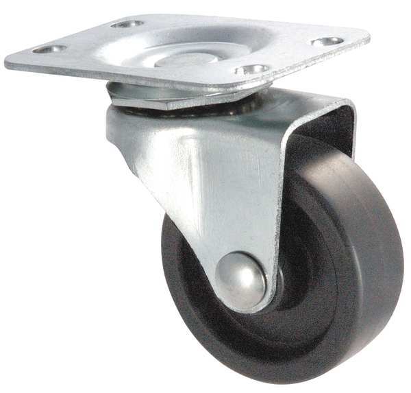 Zoro Select Swivel Plate Caster, Poly, 4 in., 140 lb, D 1UHP9