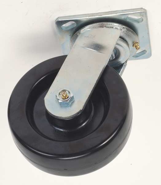 Zoro Select Swivel Plate Caster, Phenolic, 5 in, 1000 lb, Blk 1ULL8