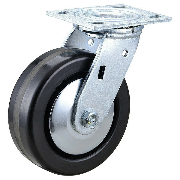 Zoro Select Swivel Plate Caster, Phenolic, 6 in., 1200 lb, B 1ULP9