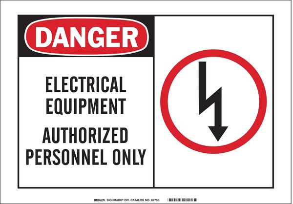 Brady Safety Sign Label, 5 In. W, 3-1/2 In. H, 83900 83900
