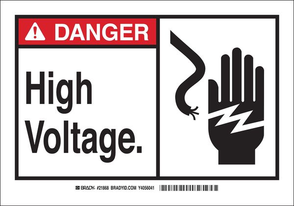 Brady Safety Sign Label, 3-1/2 x 5, Self-Adhes. 83956