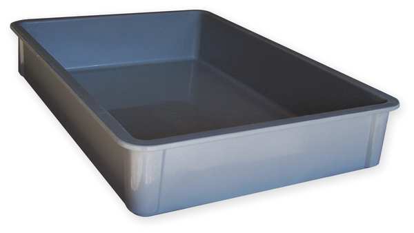 Molded Fiberglass Stacking Container, Gray, Fiberglass Reinforced Composite, 25 3/4 in L, 17 3/4 in W, 4 1/2 in H 8750085136